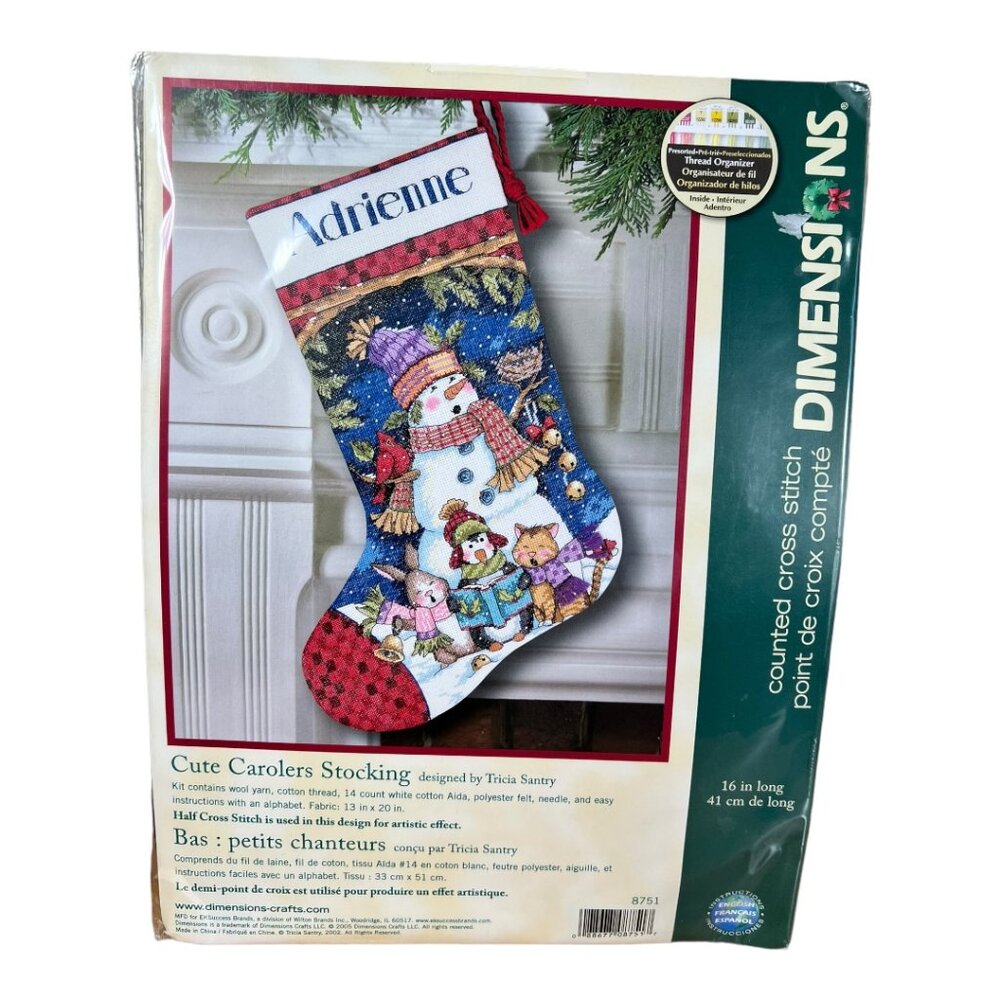 Dimensions Cute Carolers Stocking‎ Kit NWT